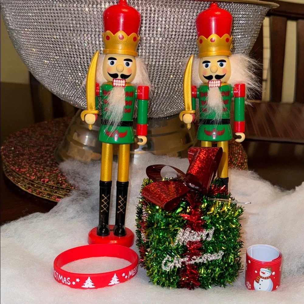 Christmas Bundle | 2 Nutcrackers +Ornament + Holiday Slap & Rubber Bracelets